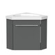 image 1 of AICA 395mm Matte Anthracite Bathroom Vanity Unit With Integrated Sink, 1 Door Soft-Close Place in the corner