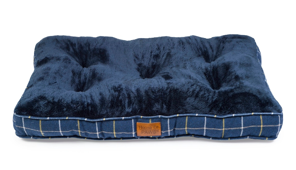 image 1 of Navy Check Tweed Boxed Duvet - Small