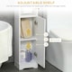 image 4 of kleankin Freestanding Bathroom Storage Unit with Adjustable Shelf, White White