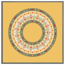 Orange circle ornament. round frame (Picture Frame) Grey | XL