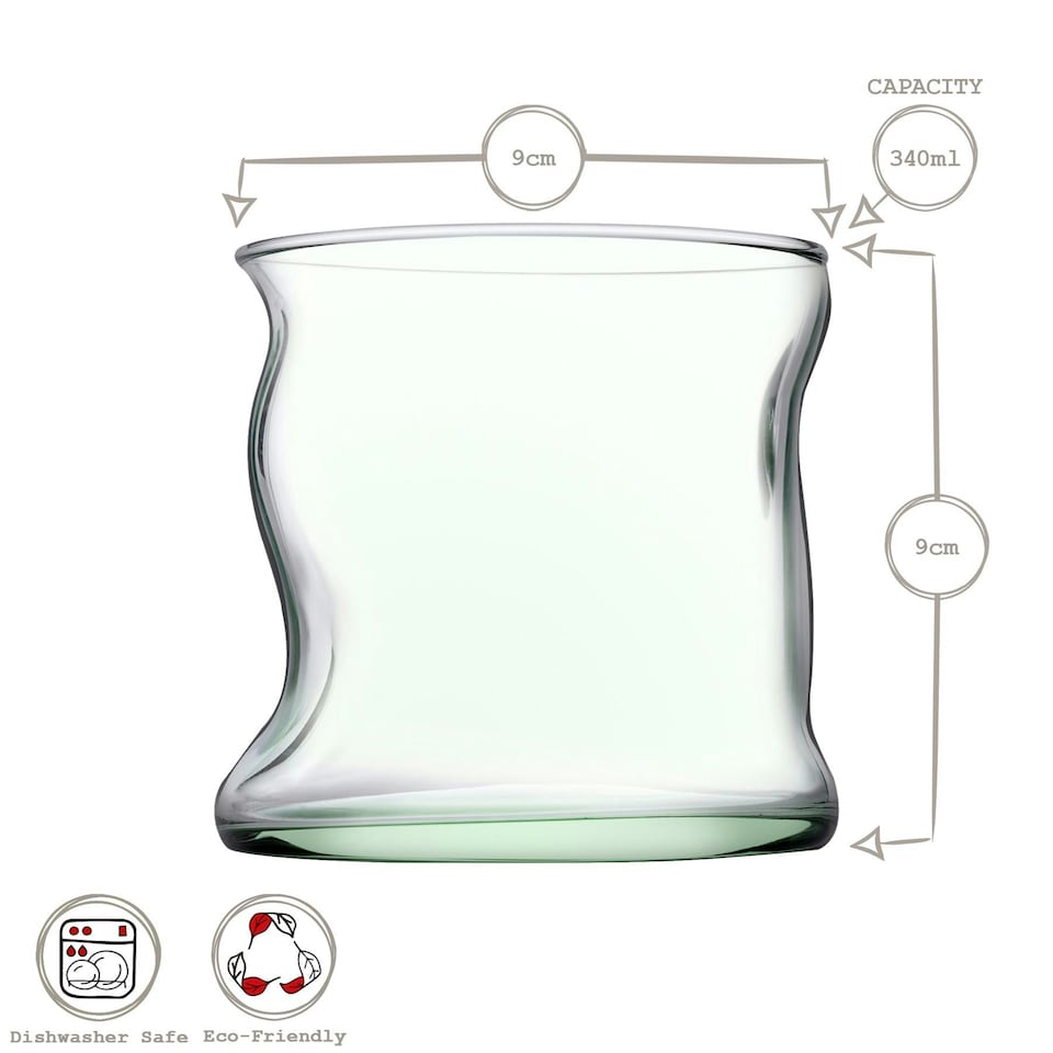 image 1 of Pasabahce Aware Amorf Recycled Glass Tumblers - 340ml - Green - Pack of 12