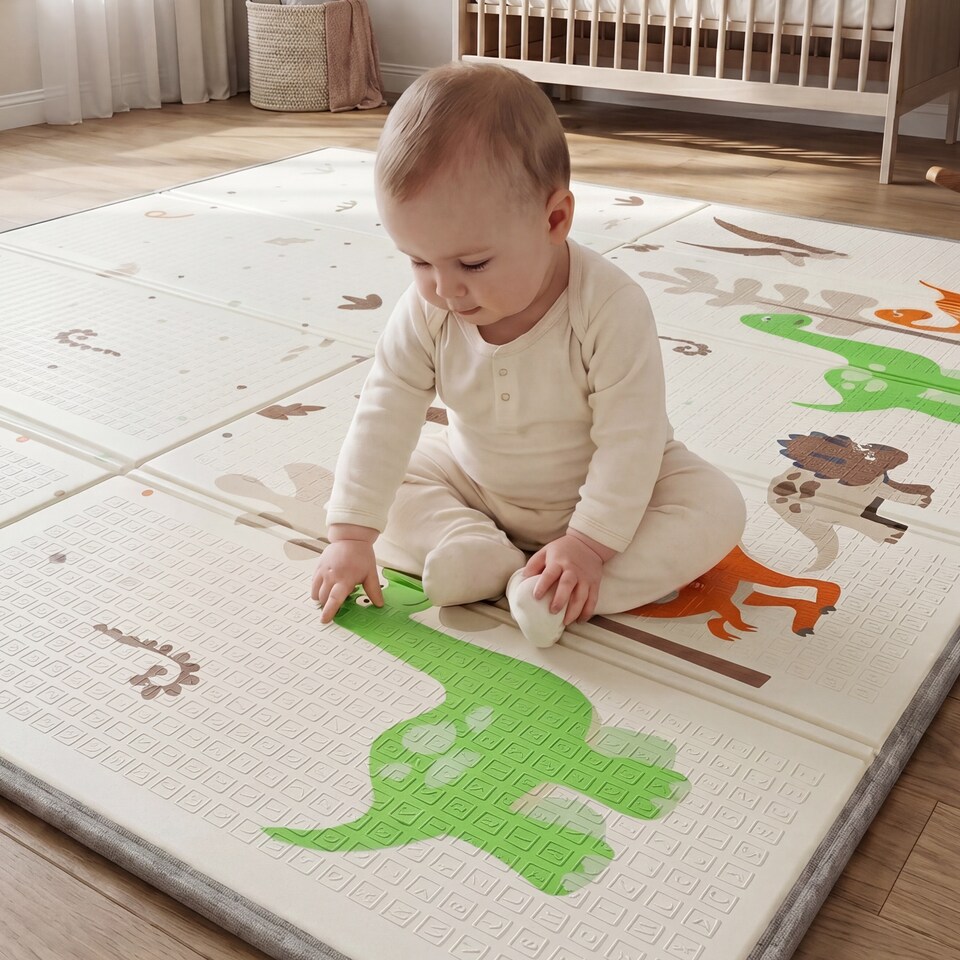 image 1 of Kids Dinosaur Play Tent and Play Mat Set