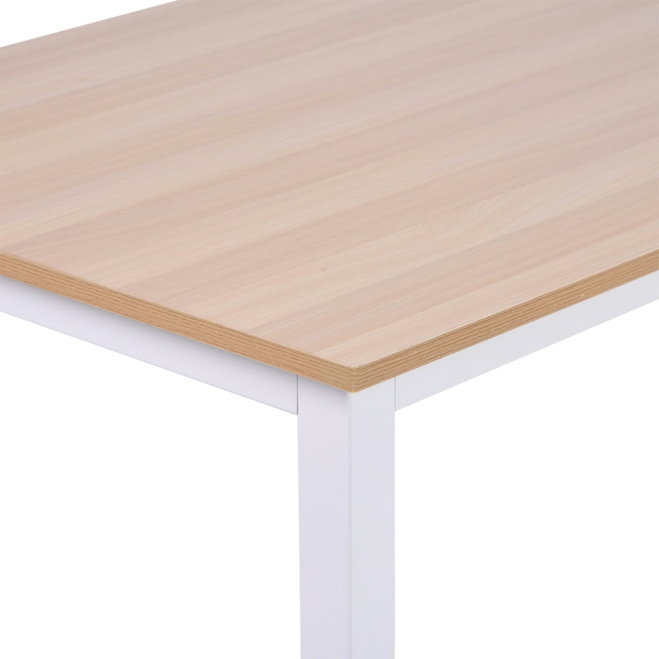 image 1 of HOMCOM Computer Desk Dining Table Writing Table with Metal Frame, White