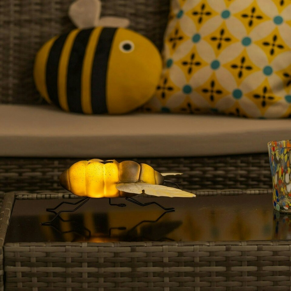 image 1 of ValueLights Bee Yellow Outdoor Solar Decorative Light