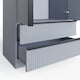 image 8 of FWStyle Lania Ripple Ridged 2 Door 2 Drawer Combination Wardrobe Matt Grey Grey