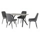 image 1 of Athens Dining Set with 4 Avery Velvet Chairs Grey | Concrete Effect/Grey