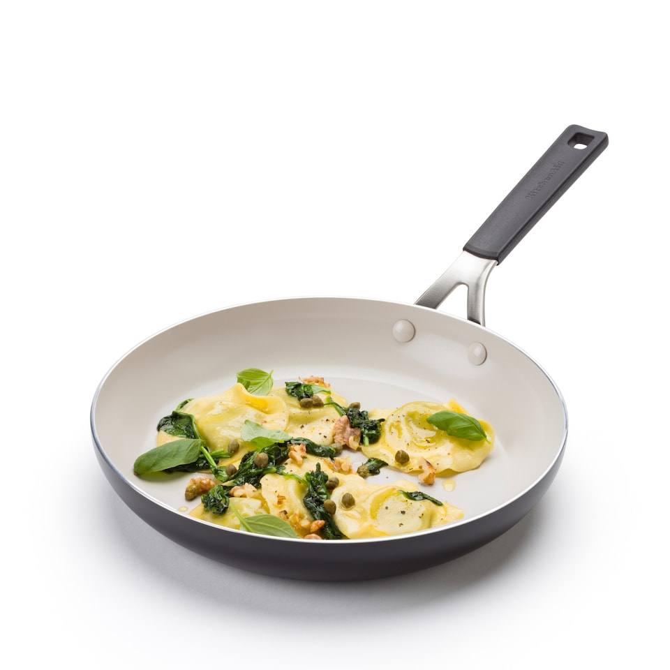 image 1 of KitchenAid Coloured Aluminium Frying Pan, 28cm, Matt Black