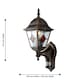image 7 of Set of 2 Morecambe - Black Brushed Gold PIR Sensor Outdoor Wall Lights | Black | Black & hand brushed gold and clear glass with amber glass detail | Small | 2