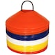 image 2 of Charles Bentley 50 Multi Coloured Space Disc Training Markers Cones With Stand