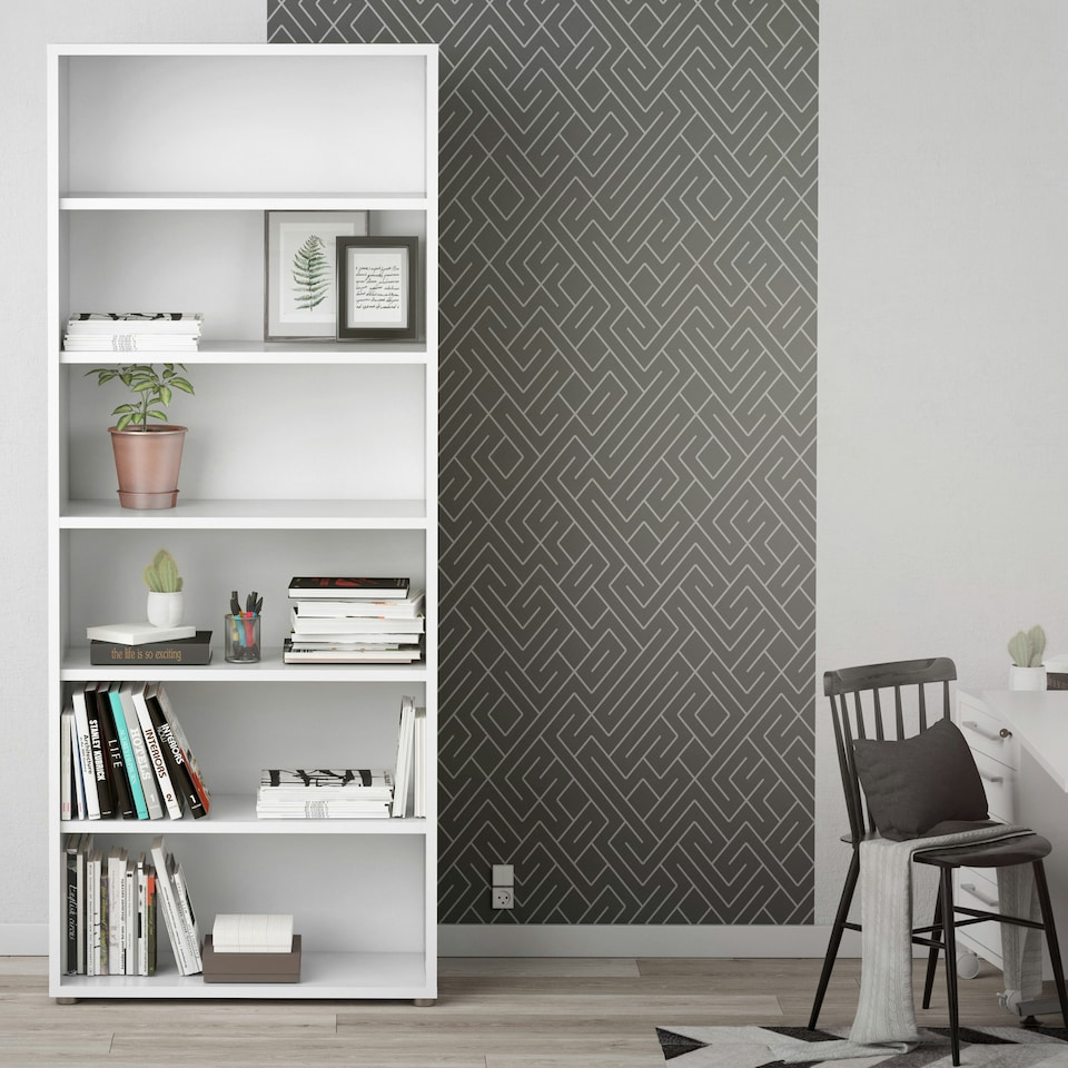 image 1 of Prima Bookcase 5 Shelves in White