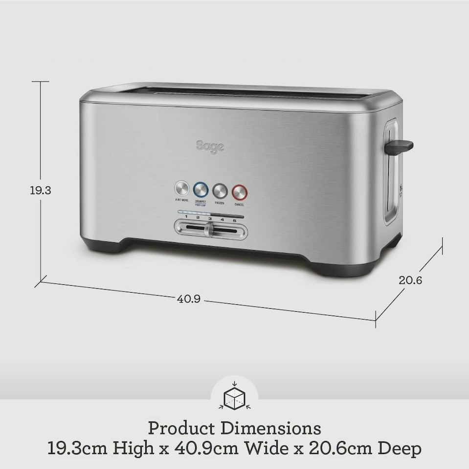 image 1 of Sage The 'A Bit More' Toaster 4 Slice, Brushed Stainless Steel Silver