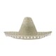 image 1 of Natural Mexican Sombrero with Pom Pom Edging | Cream | 6