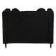 image 4 of Farah Two Seat Black Velvet Sofa Black