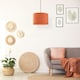 image 7 of Contemporary and Sleek Orange Natural Linen Fabric Drum Lamp Shade 60w Max | Orange | Orange | 1