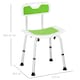 image 5 of HOMCOM Shower Chair for the Elderly and Disabled, 6-Level Height Adjustable Shower Stool with Backrest, Curved Seat, Anti-slip Foot Pads and Shower Head Holder, Green