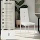 image 2 of Dining Chair Set - high backrest, slim steel legs & rhinestone highlights - Set of 8 White