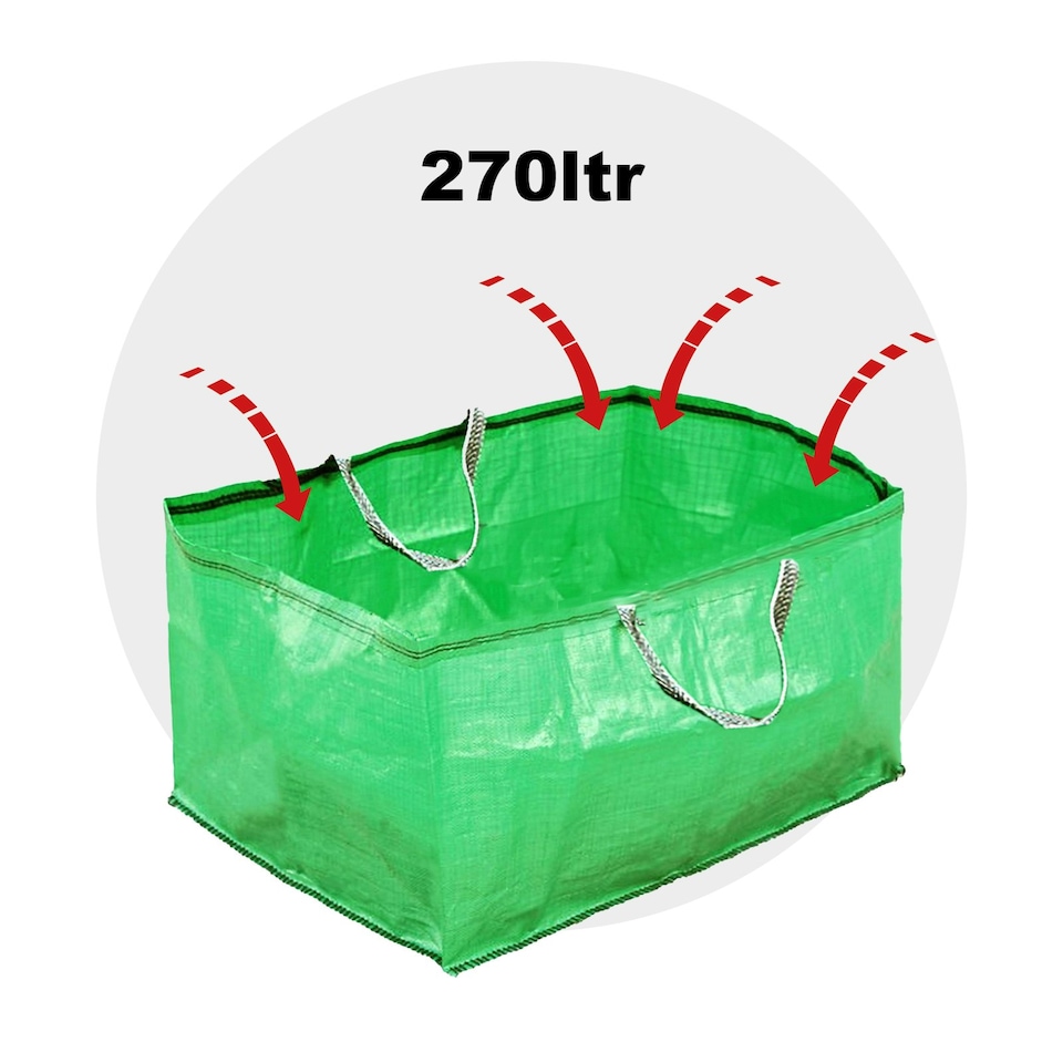 image 1 of SPARES2GO Garden & Farm Wheelbarrow Carrier Bag Heavy Duty Capacity Increase (270 Litre)