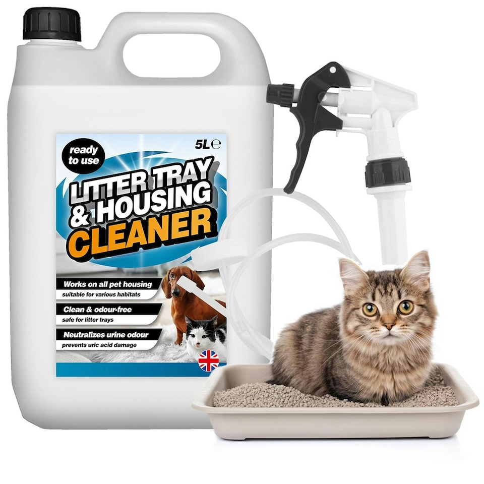 image 1 of 2 x 5 Litre Litter Tray & Housing Cleaner Odour Free Ready To Use Formula With Long Hose Trigger | Multi