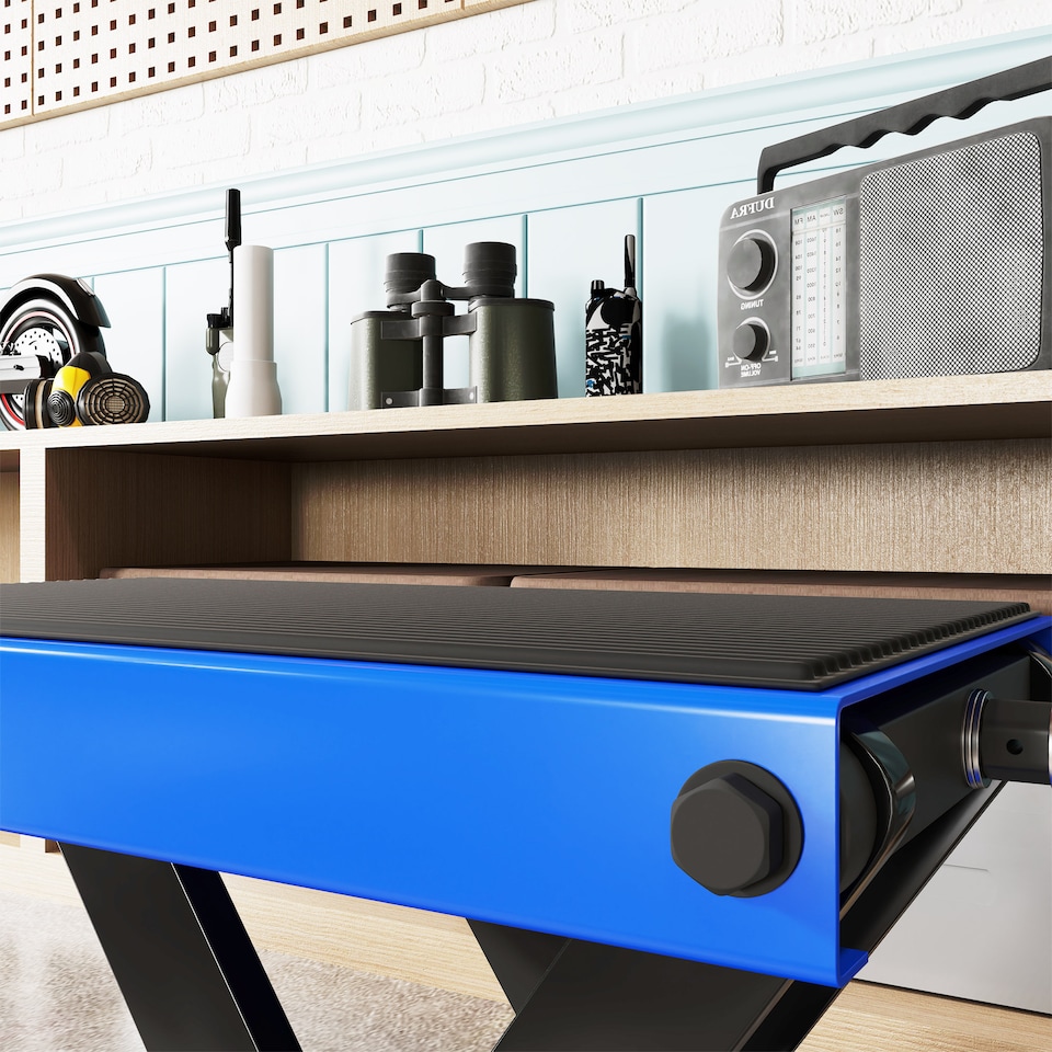 image 1 of DURHAND 500KG Motorcycle Lift Scissor Jack, Height Adjustable Motorbike Stand with Anti-Slip Wide Deck, Heavy Duty Steel Motorbike Repair Lift Hoist Stand for Home Garage, Blue