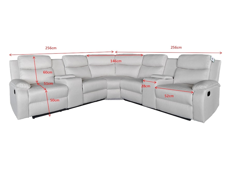 image 1 of Ravello Recline 5 Seater in Grey or Cream | Silver | One Size