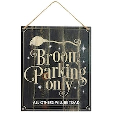 Something Different Broom Parking Only MDF Plaque - Black/Beige - One Size