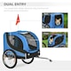 image 5 of PawHut Dog Bike Trailer Pet Cart Bike Carrier Travel with Hitch Coupler Blue