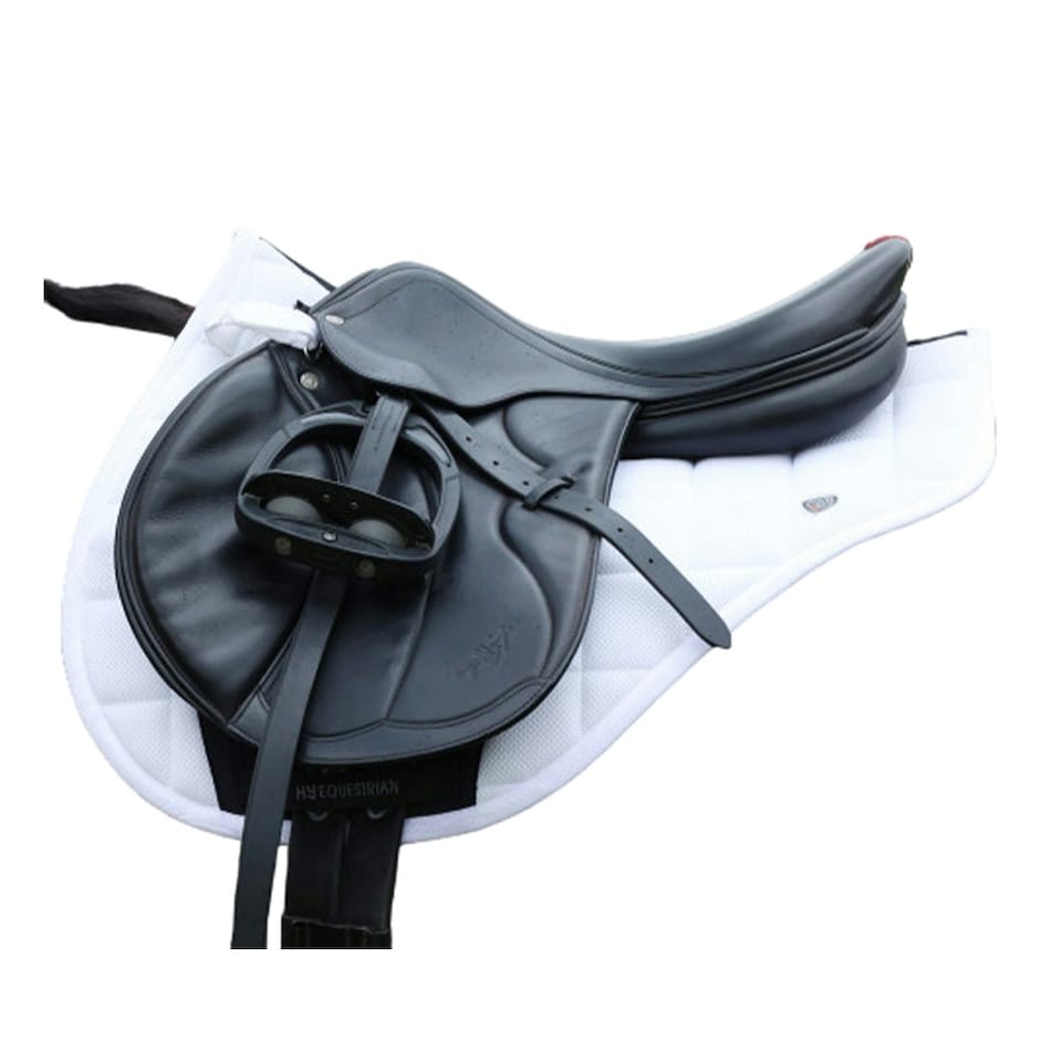image 1 of HySPEED Pro Reaction Mesh 3D Horse Saddlepad - White - Full
