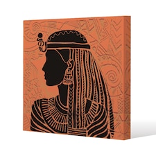 Egyptian Women on Orange (Canvas Print) / 90 x 90 x 4cm | Multi