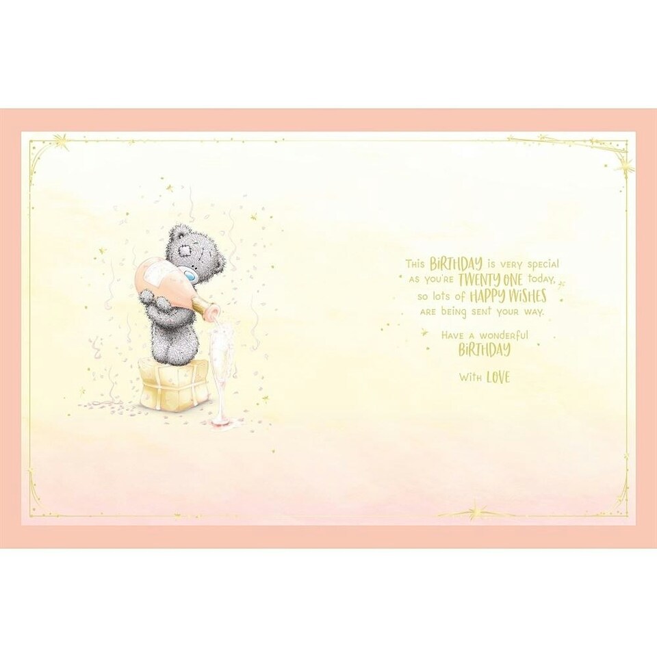 image 1 of Bear With Bunting Granddaughter 21st Large Birthday Card