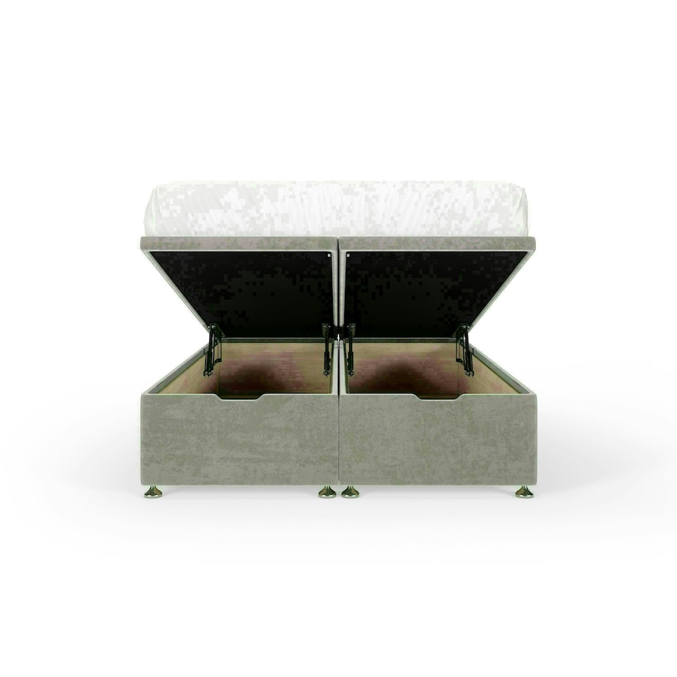 image 1 of Seal Grey Naples Velvet Ottoman Base Super King | Multi