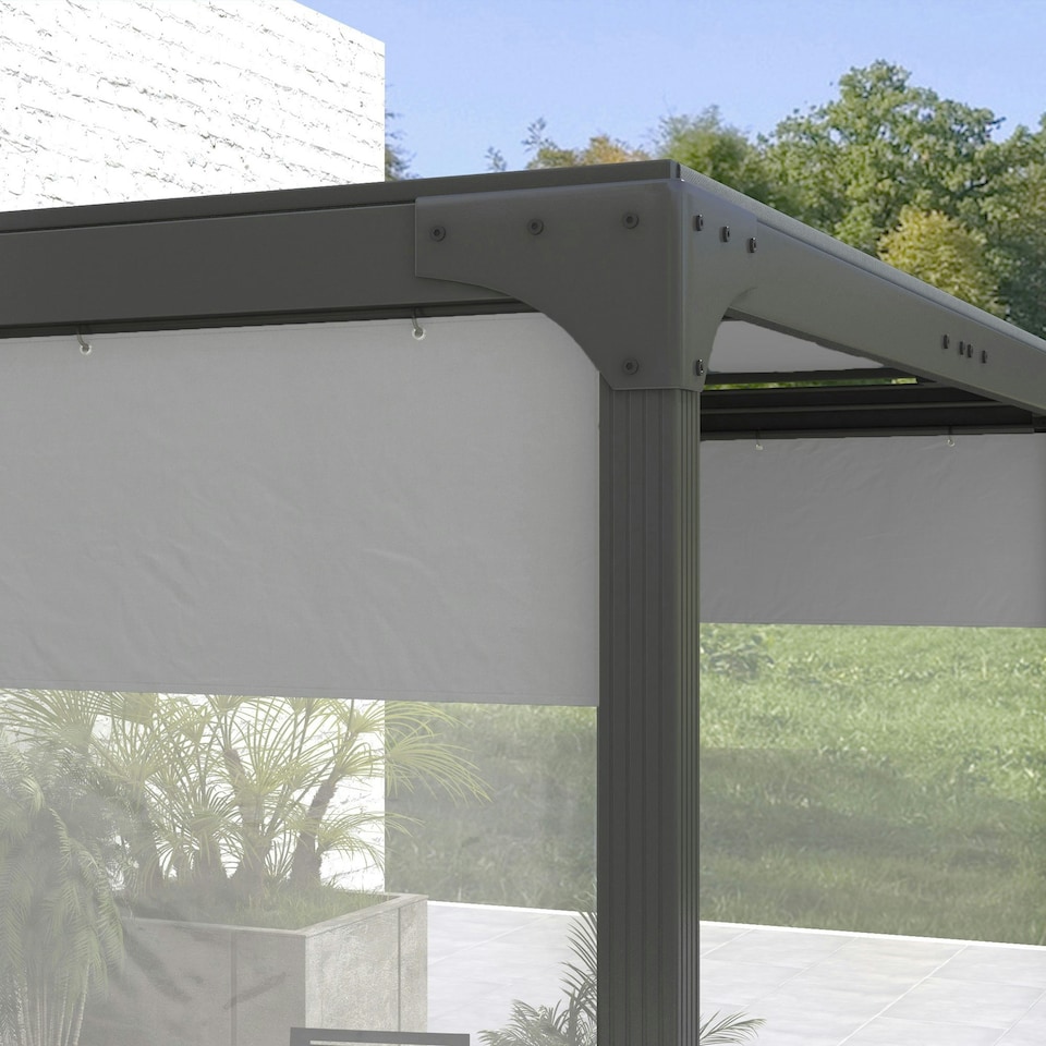 image 1 of Outsunny 3x2m Side Panels with Large Window, for 3(m) Long Pergola, Green