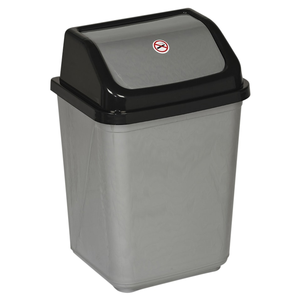 image 1 of 30L Plastic Recycling Bins with Swing Lids | Black | 1