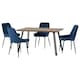 image 1 of Quebec Straight Edge Dining Set with 4 Avery Chairs Blue | Sapphire Blue