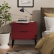 image 2 of Fuji 2 Drawer Wide Bedside Table in Red Matt (Ready Assembled) | Red | Red Matt