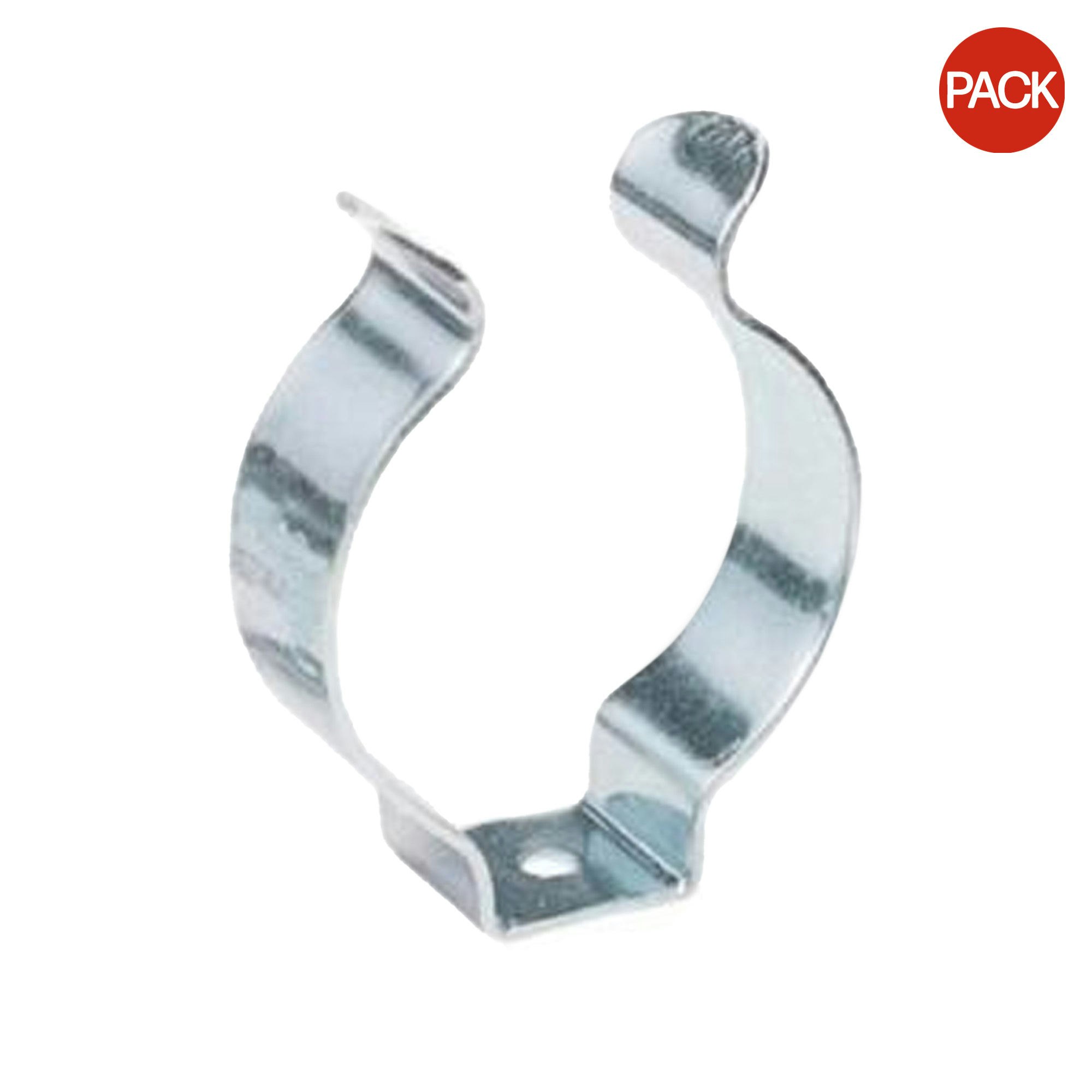 Securpak Zinc Plated Pipe Clips (Pack of 3) - Silver - 1in