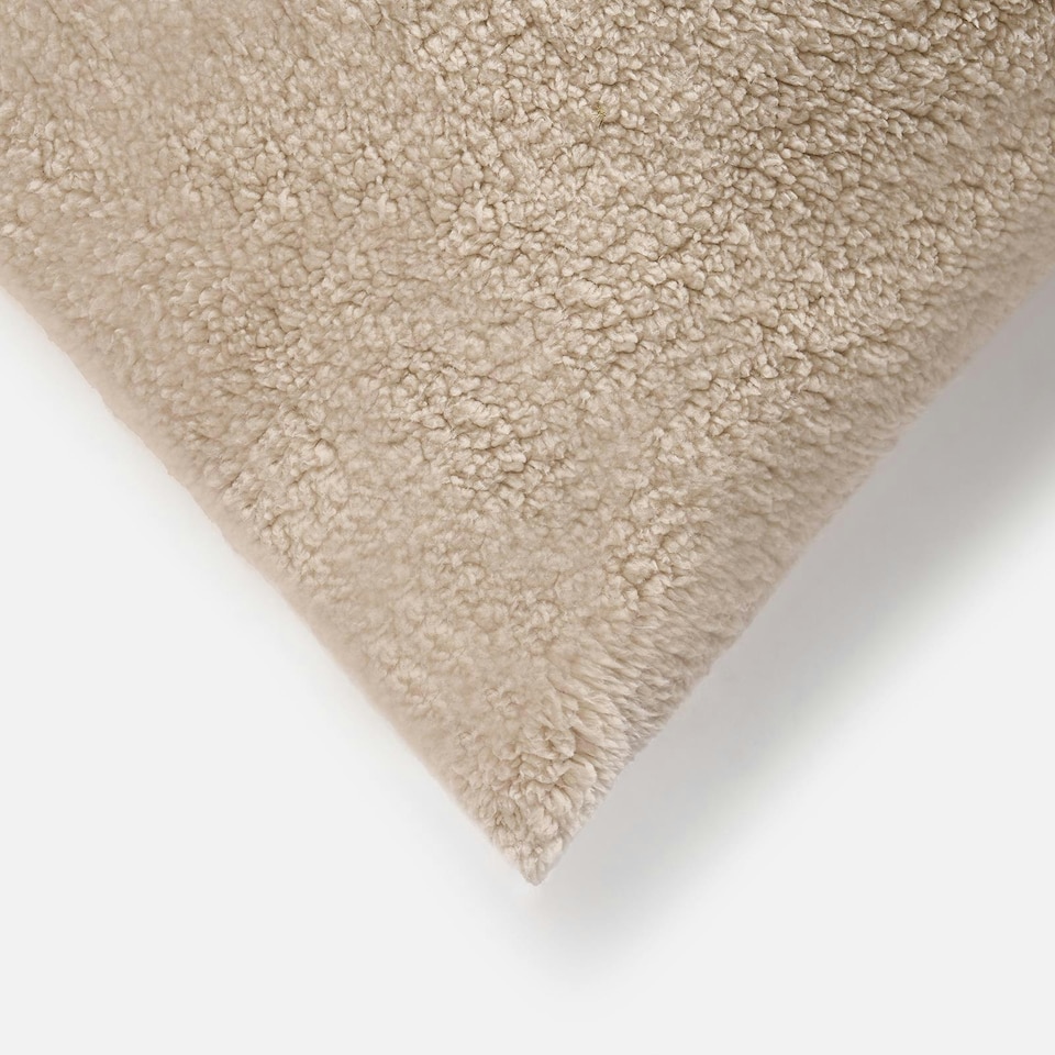 image 1 of OHS Teddy Fleece Long Bolster Pregnancy Body Support Cushion, 40x137cm - Natural