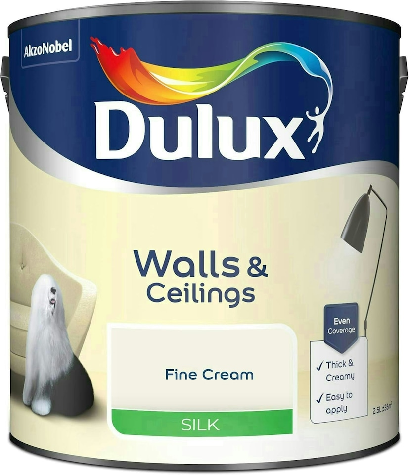 image 1 of Dulux Silk Fine Cream 2.5L Paint