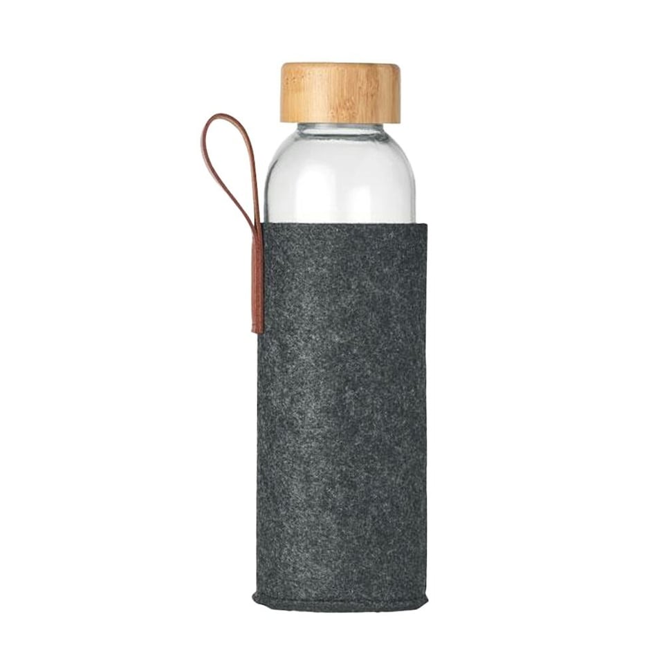 image 1 of MidOcean Thai Bamboo 500ml Water Bottle - Stone Grey - One Size | Black | One Size
