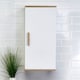 image 2 of Showerdrape Nola Matt White & Bamboo Single Wall Bathroom Cabinet | White | 1