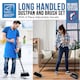 image 2 of Long Handled Dustpan and Brush Set Upright Sweeping Broom with Built-In Bristle Cleaner
