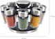 image 3 of Cole & Mason Cambridge 8 Jar Rotating Spice Rack, Includes 8 Filled Spice/Herb Jars with Lids for Kitchen Countertop Storage, (H) 13cm x (W) 20cm