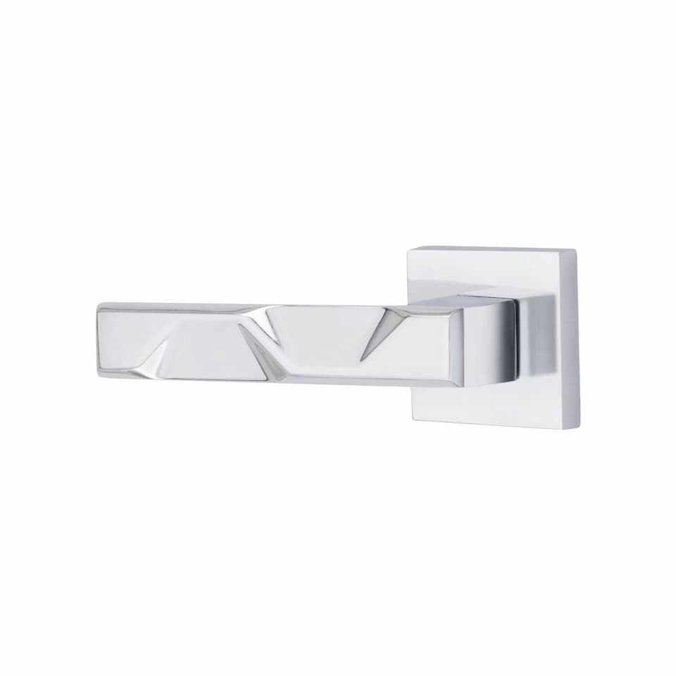 image 1 of Golden Grace Modern Nova Premium Design Bathroom Door Handles on Square Rose in Polished Chrome Finish Chrome
