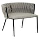 image 4 of Interiors by Premier Grey Dining Chair with Woven Back, Classic Dining Room Chair with Braided Pattern, Fabric Dining Chair Grey