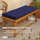 image 5 of Homescapes Garden Bench Cushion Luxury 2 Seater 100% Cotton Indoor Outdoor Seat Pad Navy Blue | 108 x 42 cm