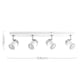 image 7 of ValueLights 4 Way Straight Bar Ceiling Spotlight Fitting in a Gloss White Finish - Complete 5w GU10 LED Bulbs 3000K Warm White