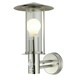 image 3 of First Choice Lighting Set of 2 Treviso Brushed Stainless Steel Motion Sensor Outdoor Security Lights Silver | Clear