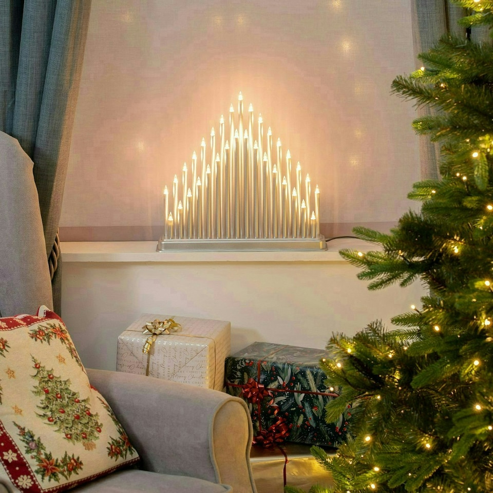 image 1 of The Christmas Workshop 78670 Silver Christmas Candle Bridge