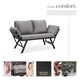 image 3 of Garden Sofa Sintra - multi-functional, UV and weather resistant | Black | light grey/black | 61 x 157 x 89 cm | 1