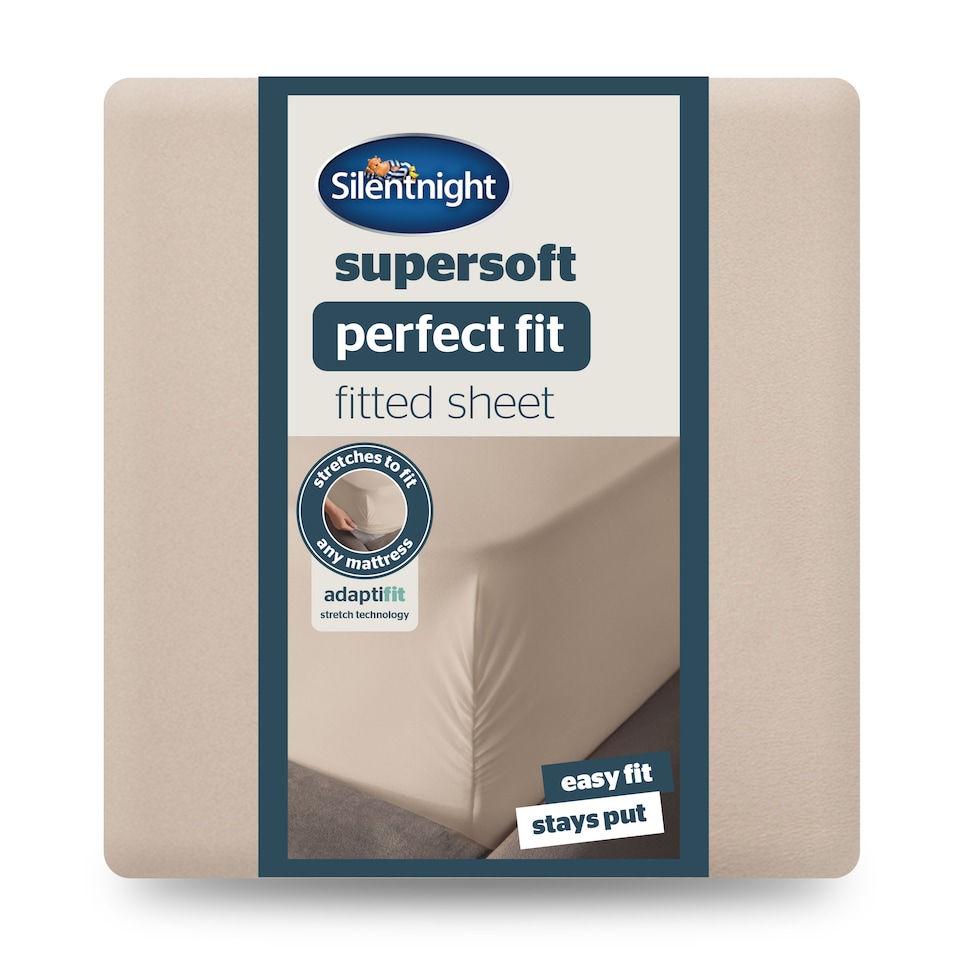 image 1 of Silentnight Supersoft Perfect Fit Fitted Sheet, Natural