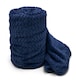 image 1 of Velosso Moda Ribbed Chevron Super Soft Blanket - 150cm x 200cm | Blue | Navy
